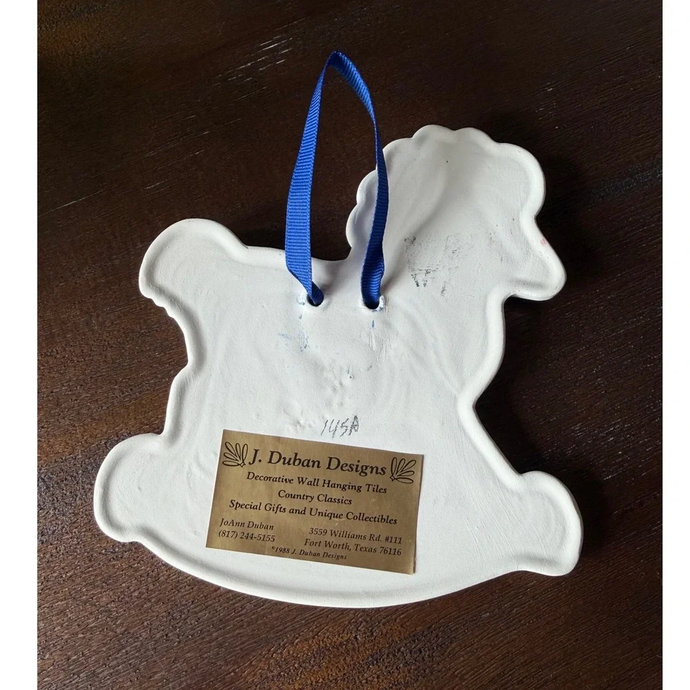 J. Duban Designs Rocking Horse Wall Hanging Tile A Child Is A Gift From God 1988